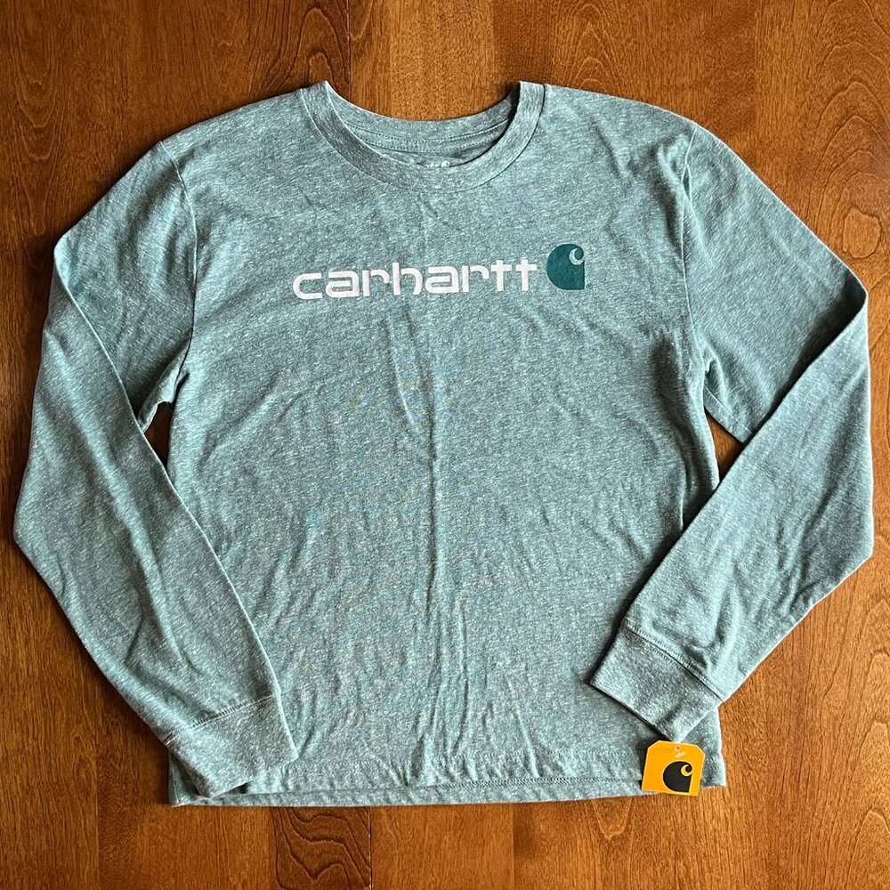 Carhartt heather green logo shirt XL 14 NWT